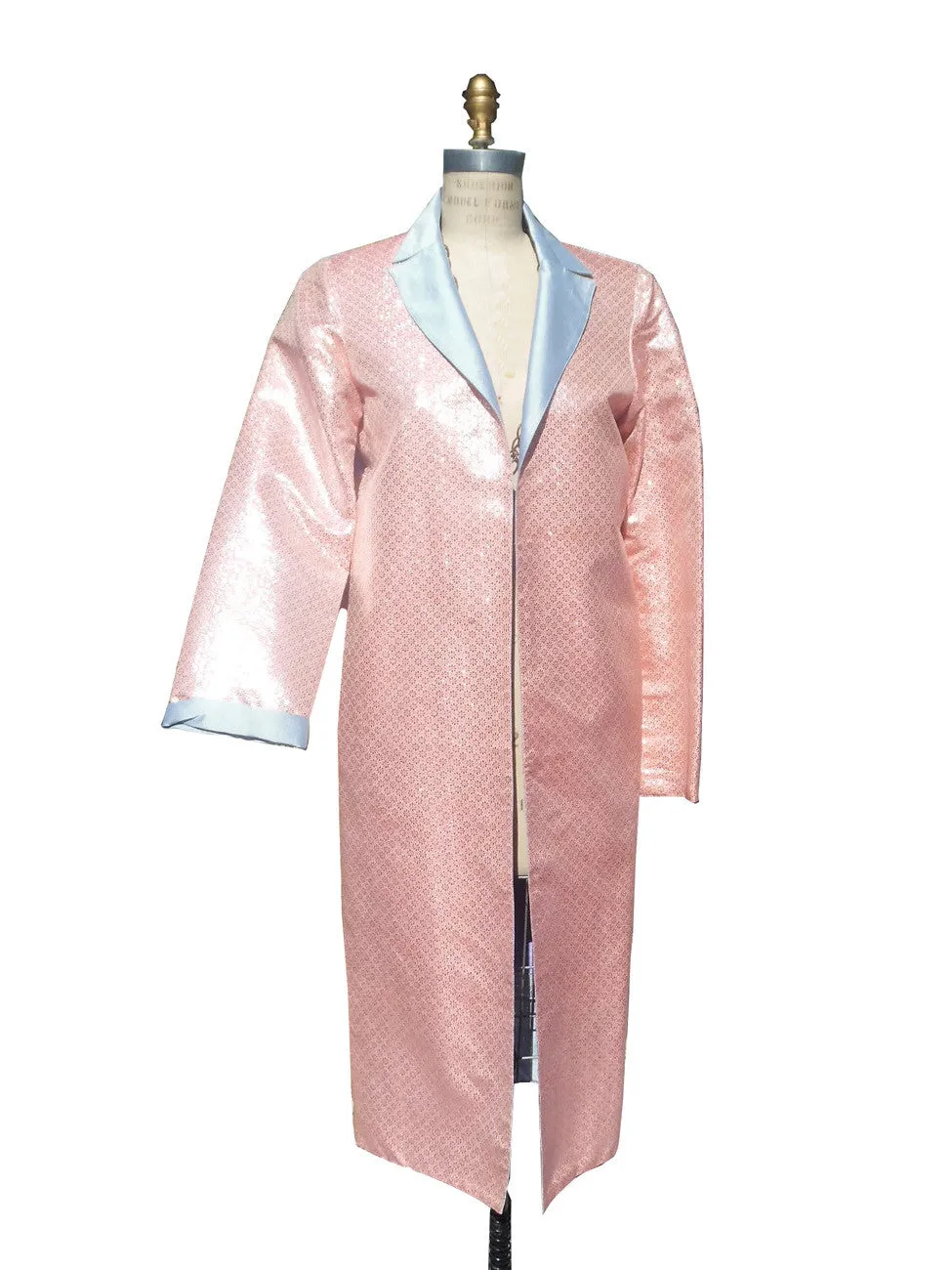 Reversible Silk Opera Coat Pink Blue