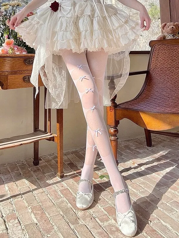 Romantic bow tights