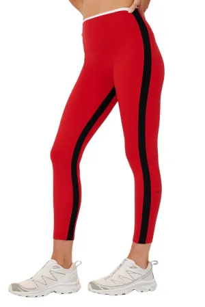 Sam High Waist Rigor 7/8 Legging, Pirate Red/Black