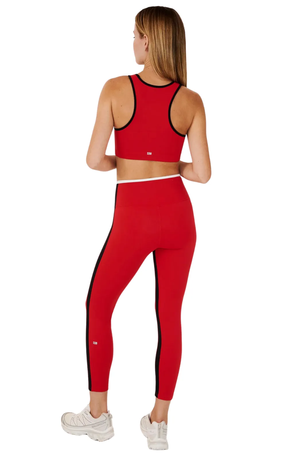 Sam High Waist Rigor 7/8 Legging, Pirate Red/Black