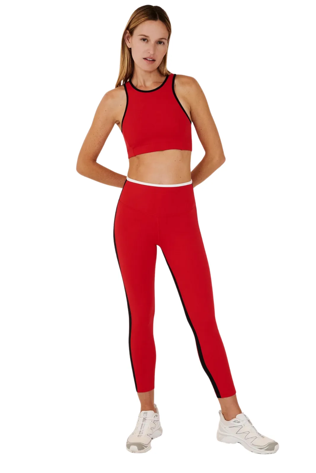 Sam High Waist Rigor 7/8 Legging, Pirate Red/Black