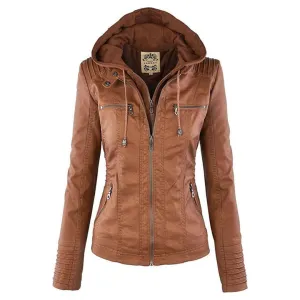 Sandra Jacket - Modische Lederjacke mit Reißverschluss