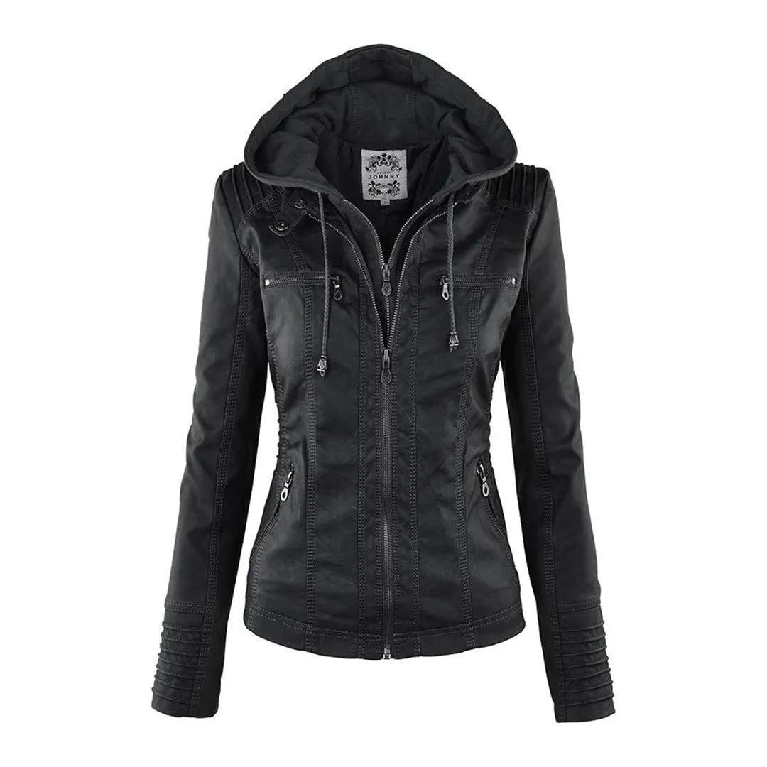 Sandra Jacket - Modische Lederjacke mit Reißverschluss