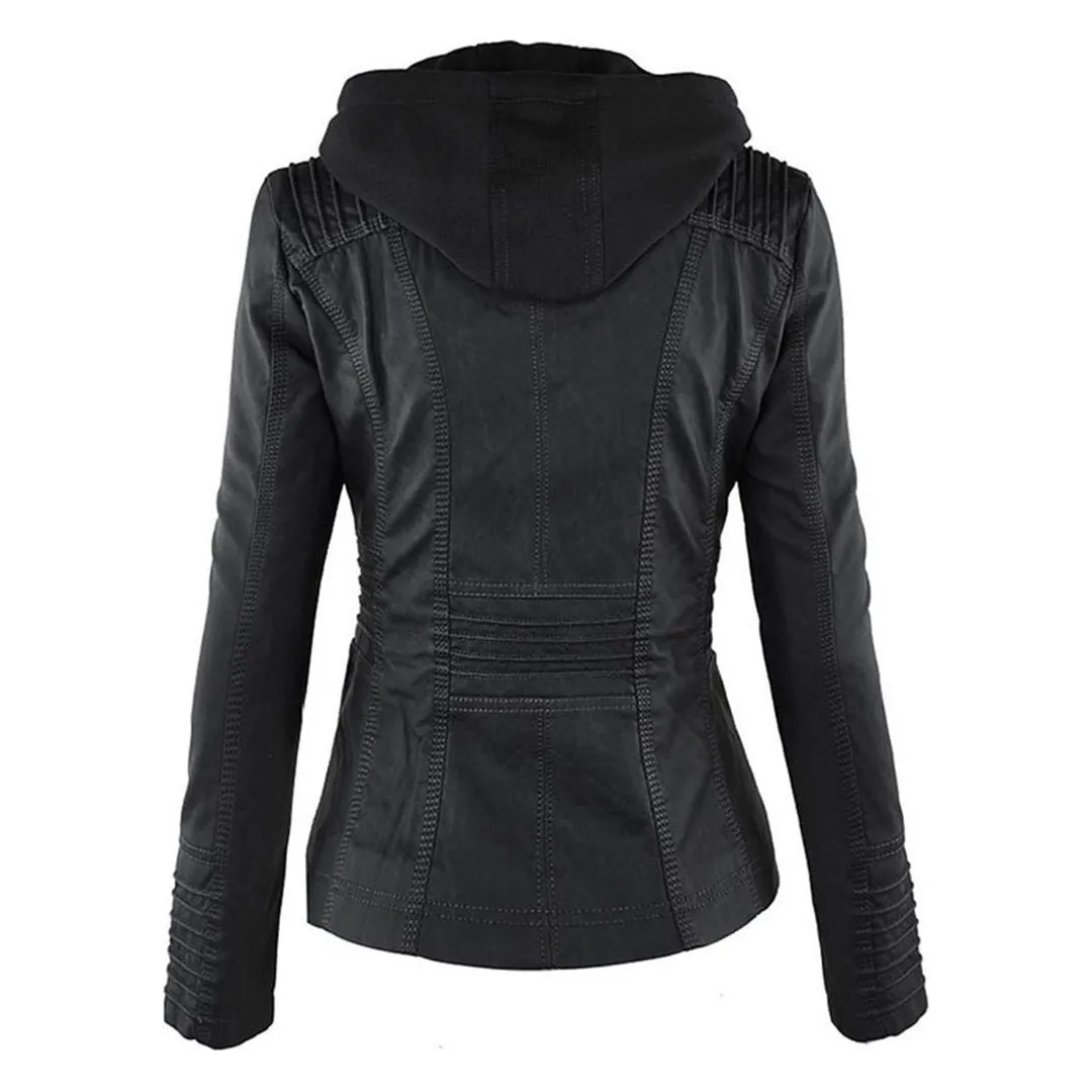 Sandra Jacket - Modische Lederjacke mit Reißverschluss