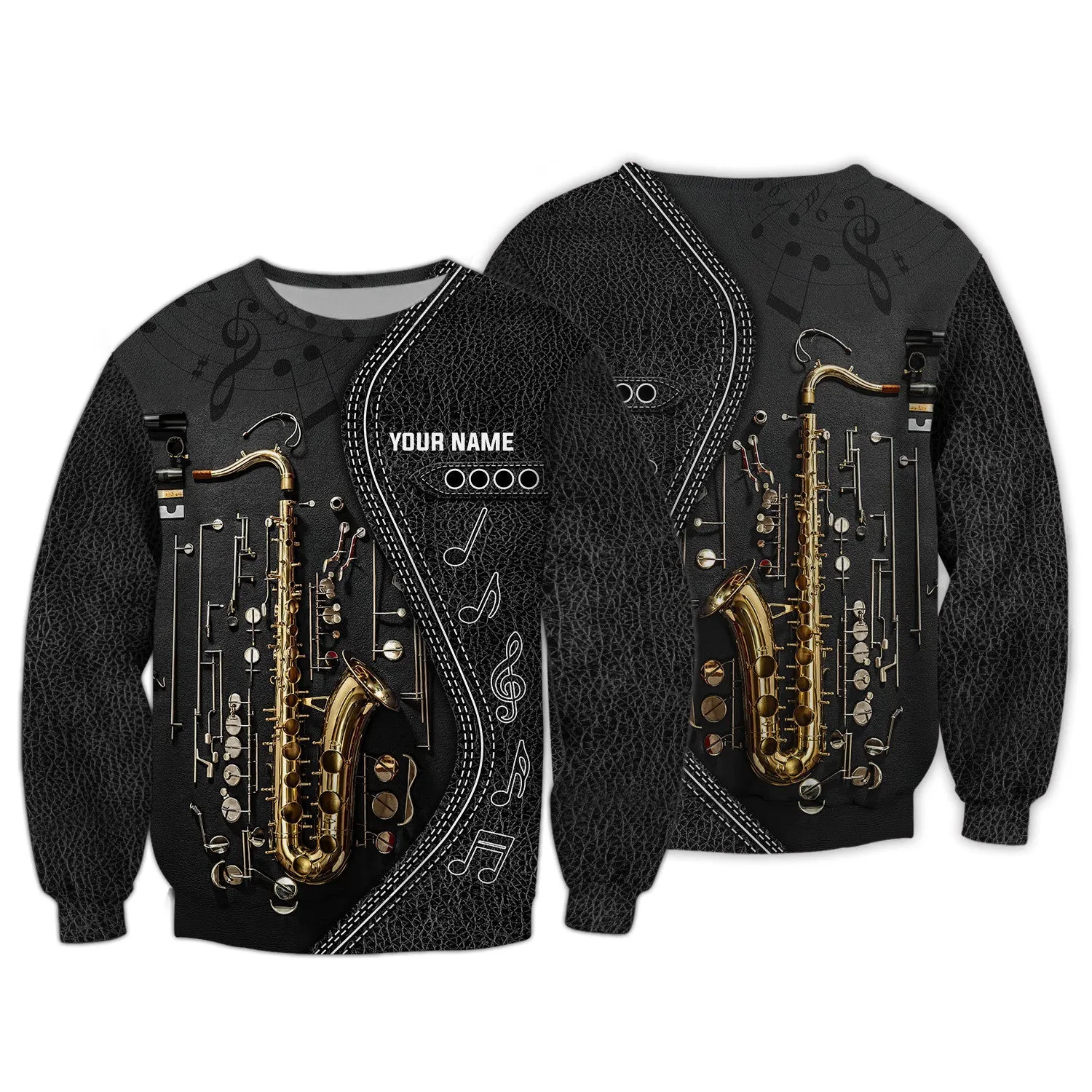 Saxophone Jazz Personalized Name 3D Sweatshirt, Saxophone 3D Hoodie Shirt