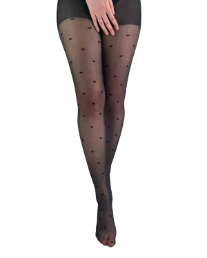 Sheer Heart Crotchless Tights