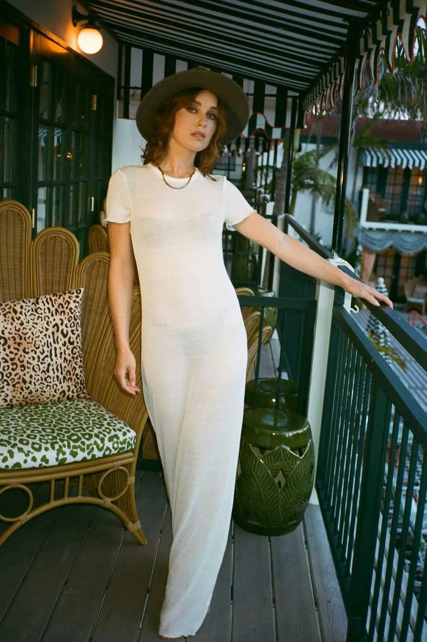 Sheer Knit Dress - Off White