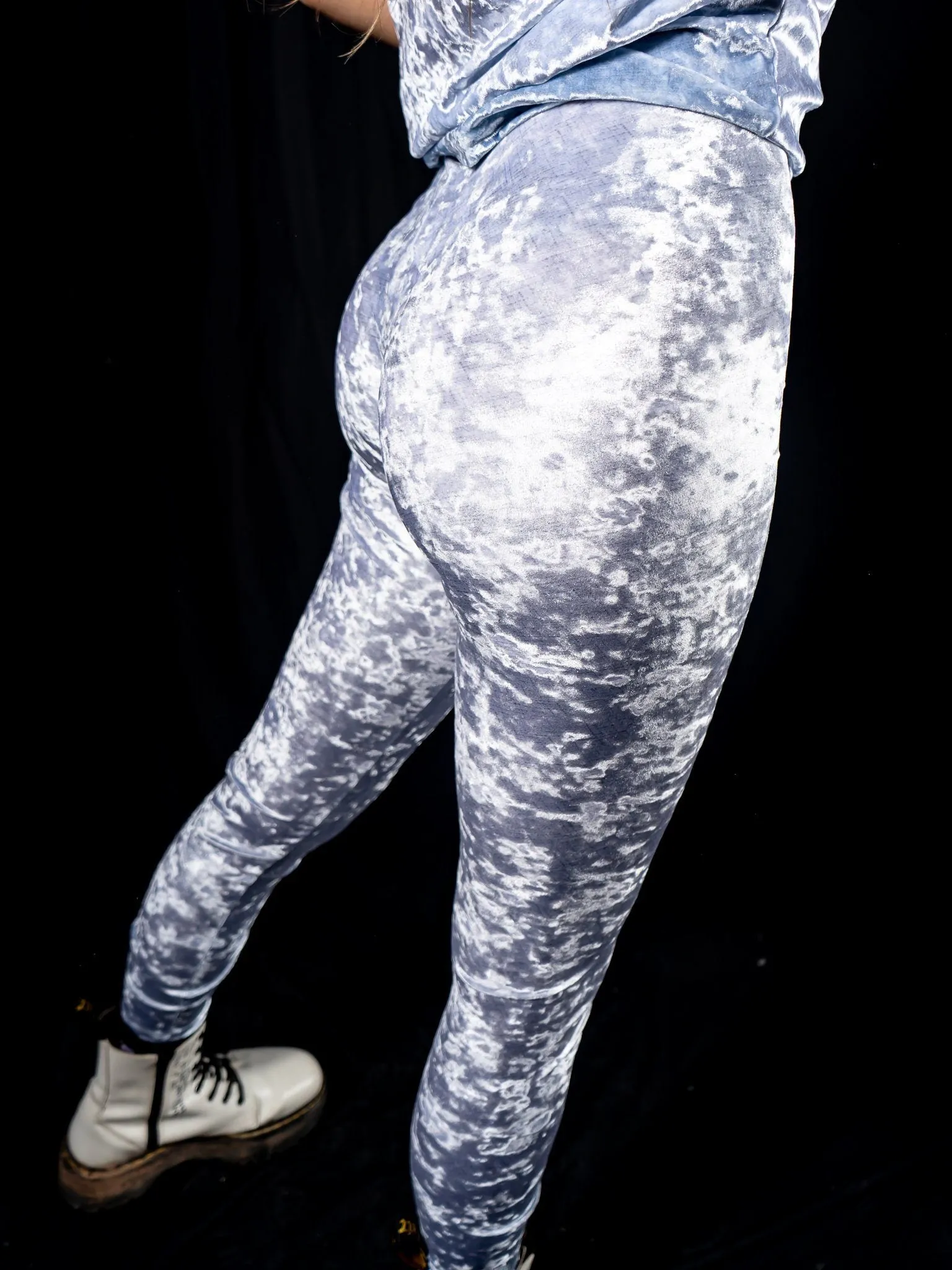 Silver Crushed Velvet Tights