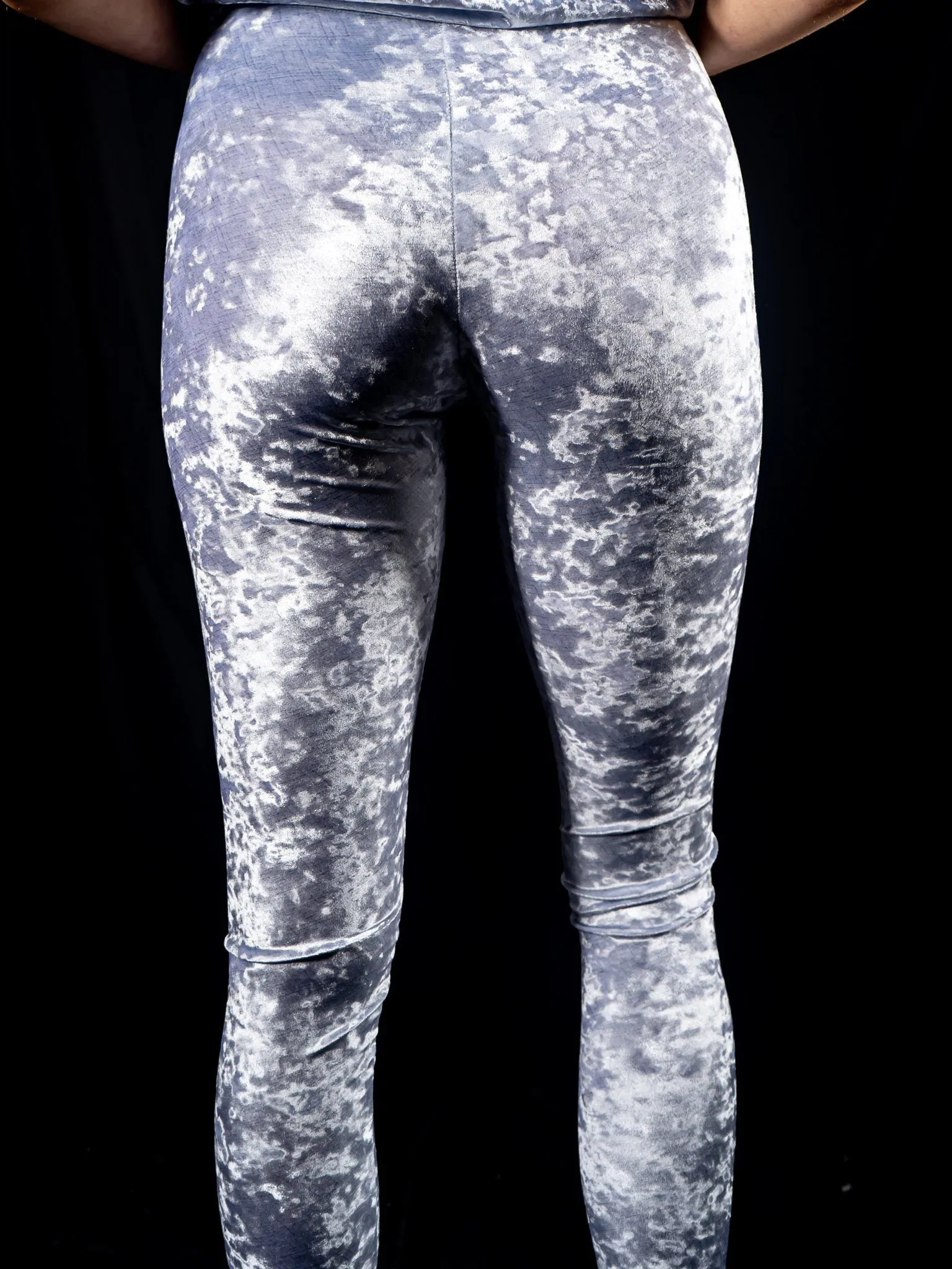 Silver Crushed Velvet Tights