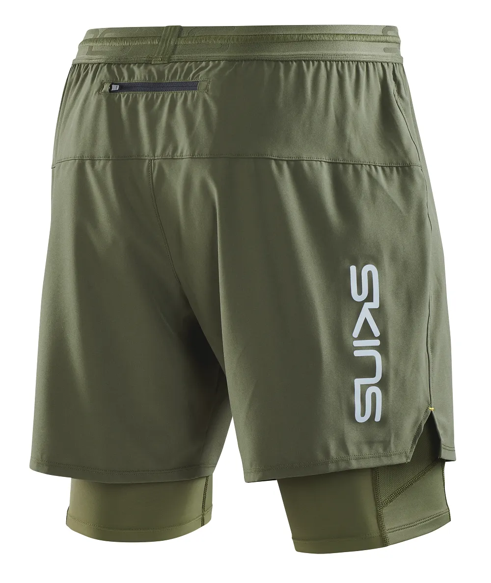 SKINS Men's Compression Superpose Half Tights 3-Series - Khaki