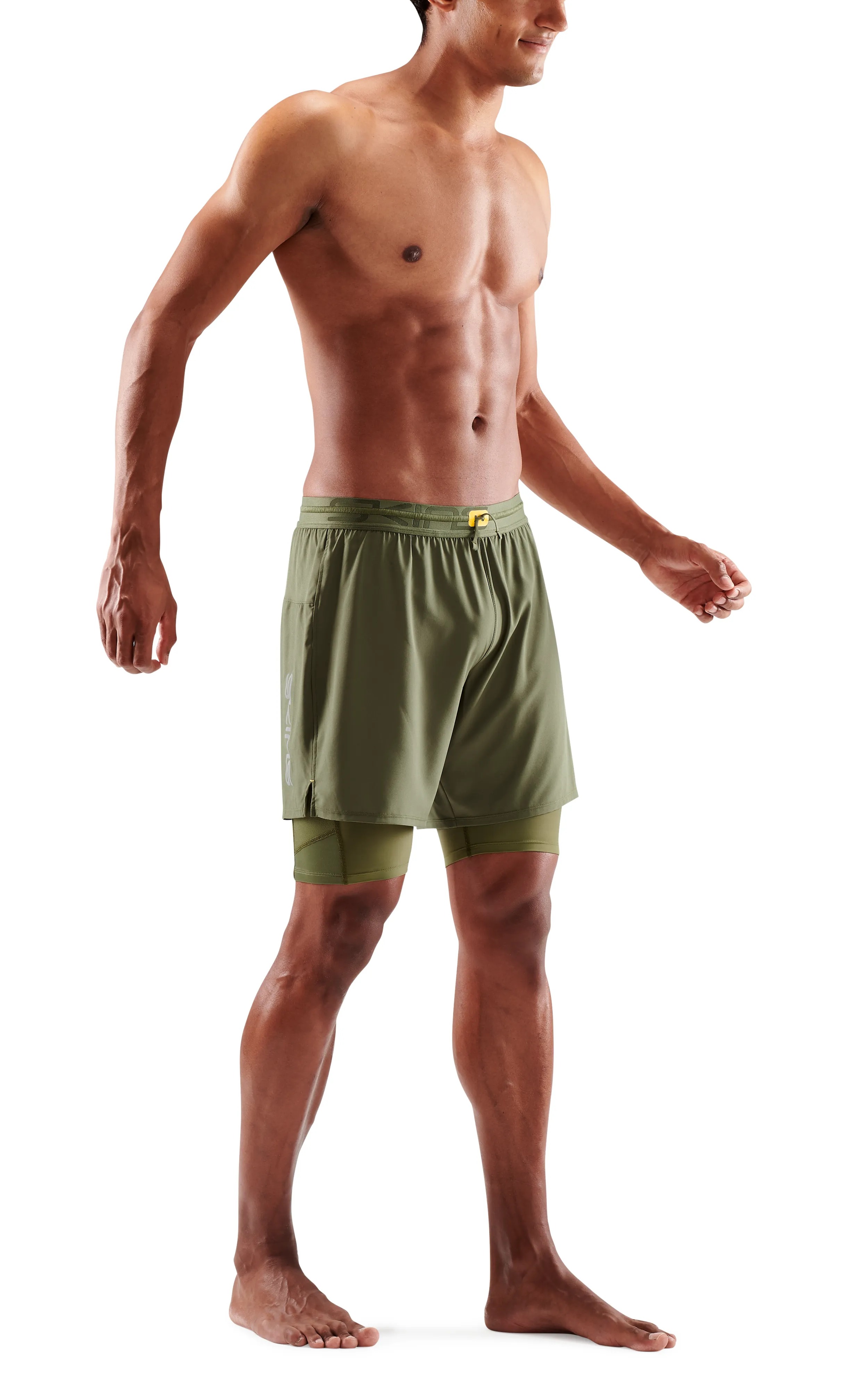 SKINS Men's Compression Superpose Half Tights 3-Series - Khaki