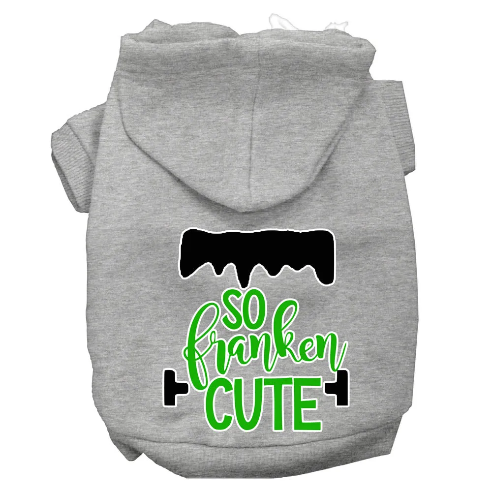 So Franken Cute Screen Print Dog Hoodie Grey Xxl