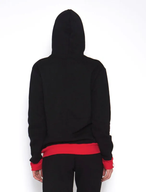 Sofa Killer warm black women hoodie with red cuff LTU