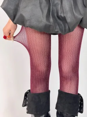 Sparkling shiny striped tights