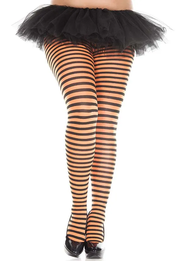 Striped [Black/Neon Orange] | TIGHTS