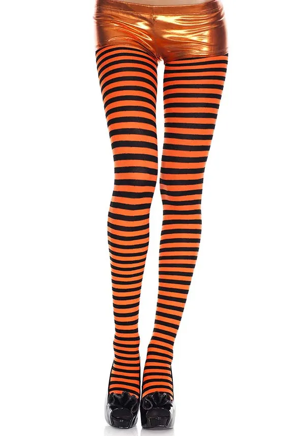 Striped [Black/Neon Orange] | TIGHTS