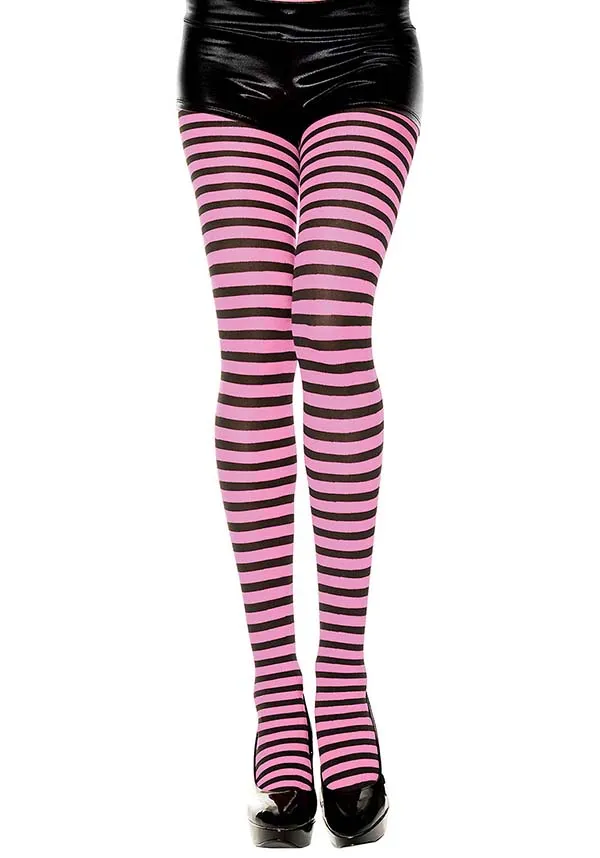 Striped [Black/Neon Pink] | TIGHTS