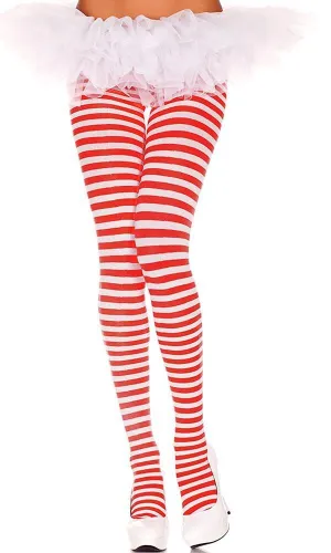 Striped [White/Red] | TIGHTS