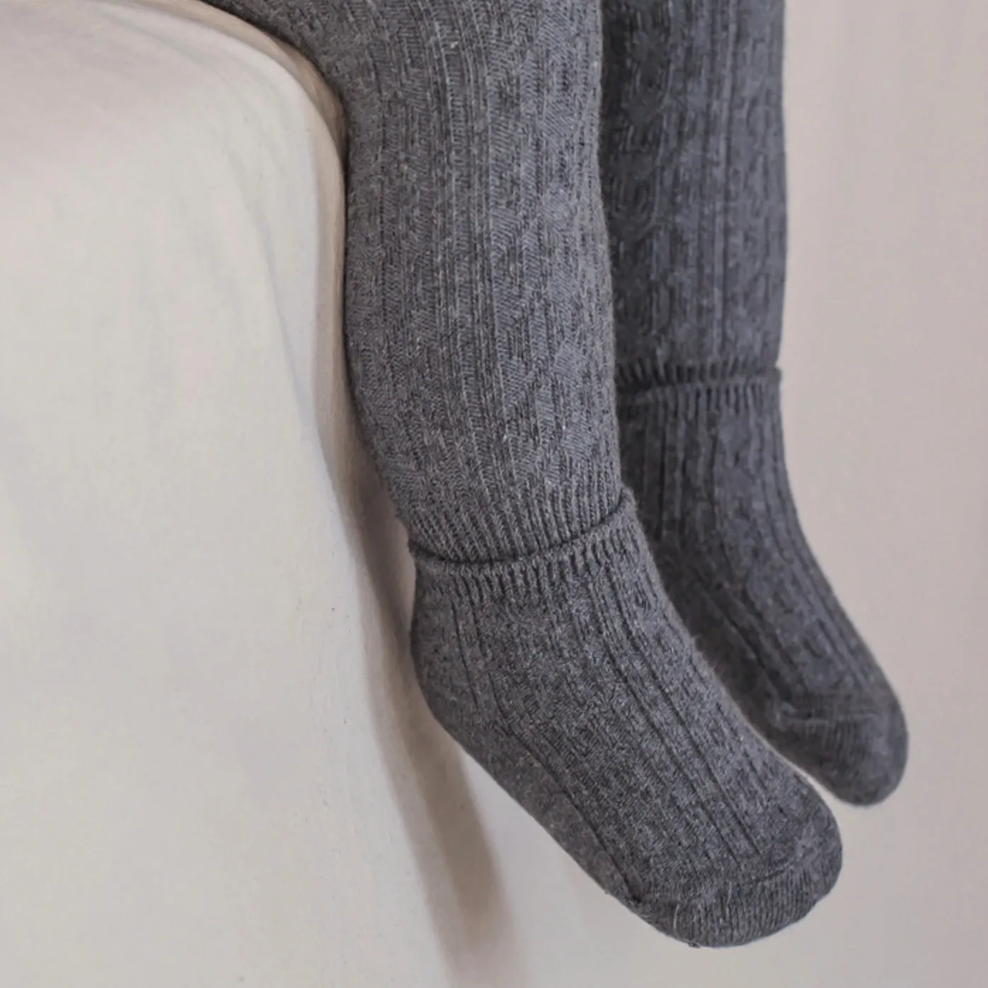 Sweater Ribbed Leggings   Socks - Charcoal