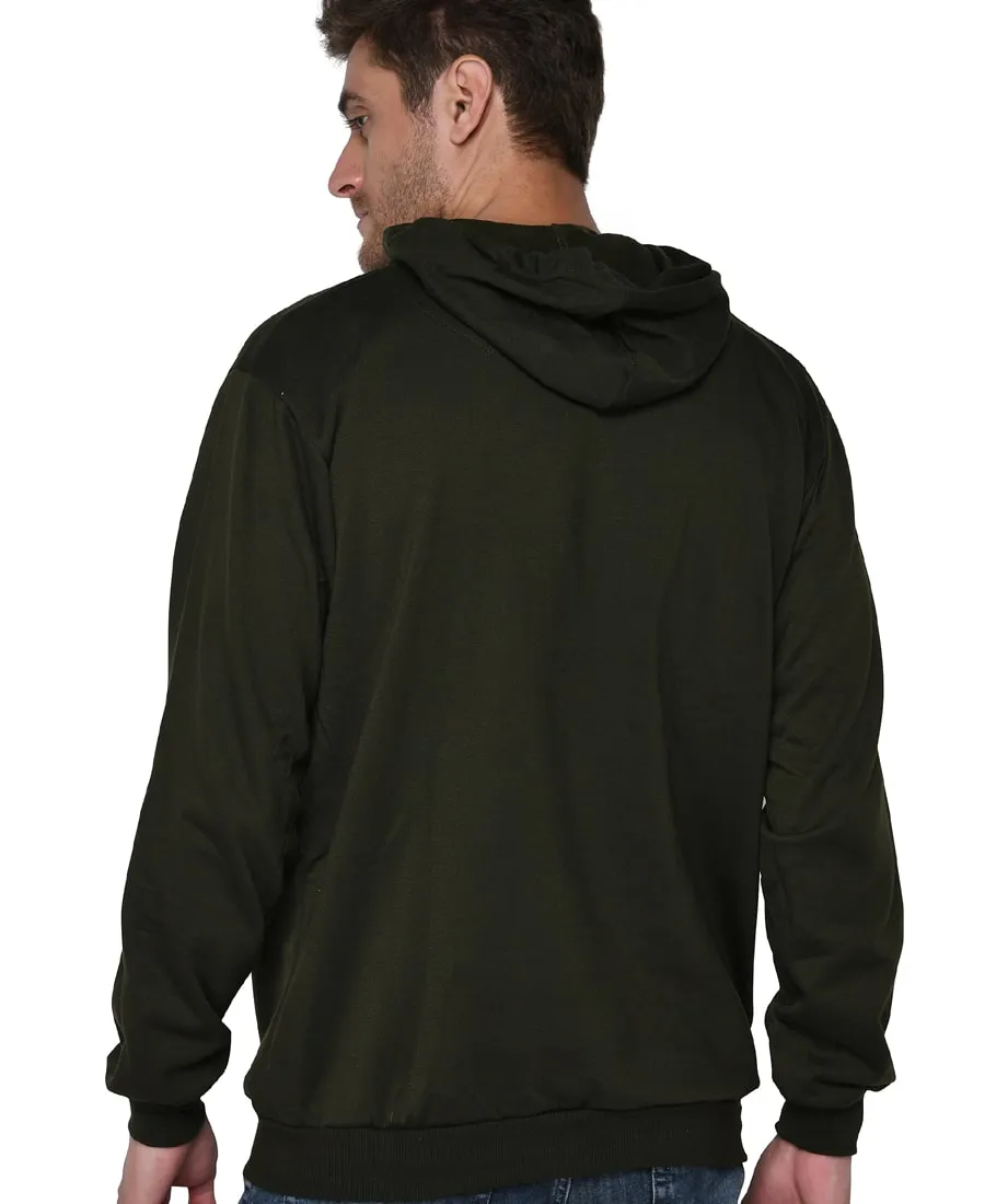 SXV Solid Sweatshirt Hoodie for Men & Women (OliveGreen)