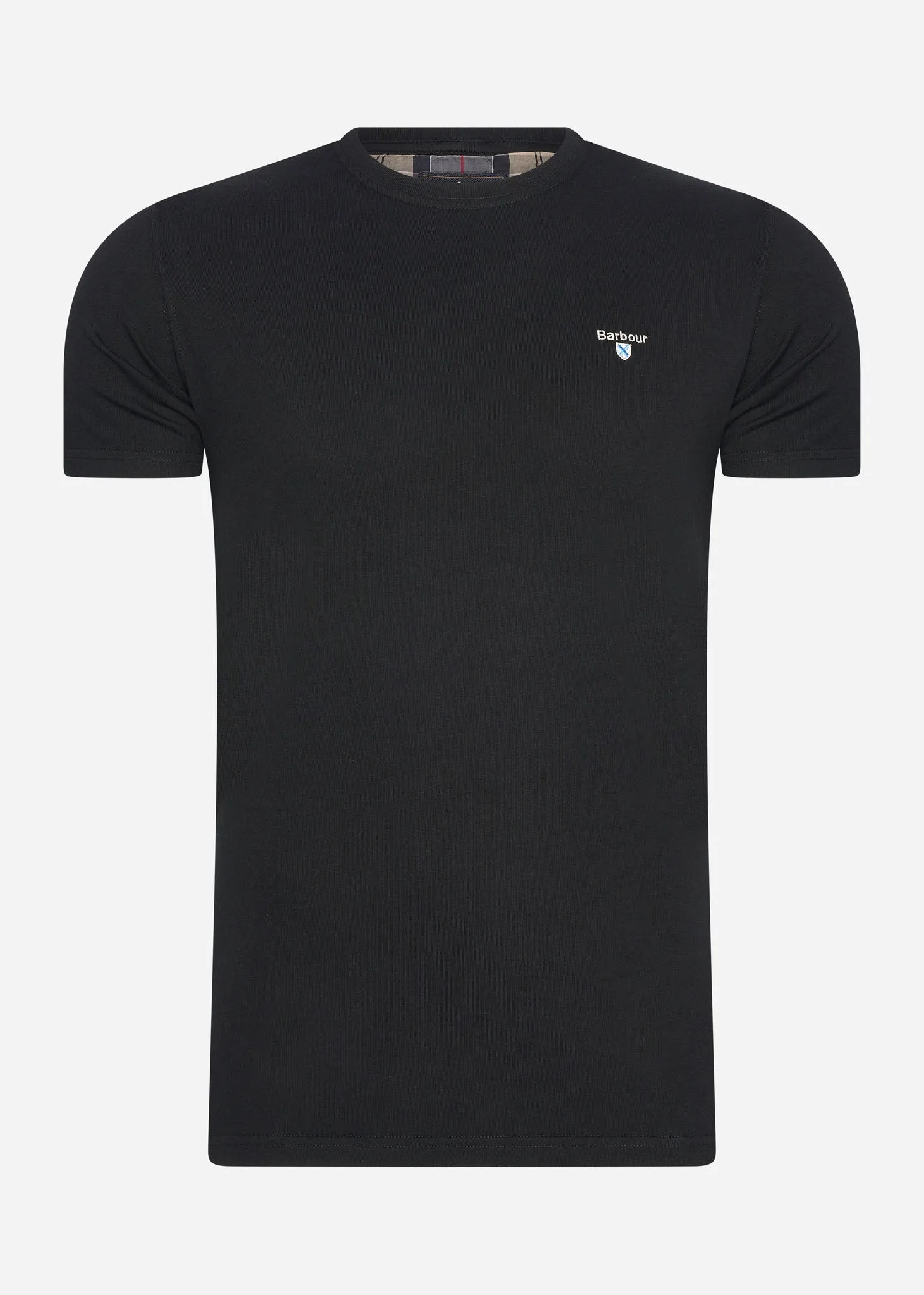 Tartan sports tee - black