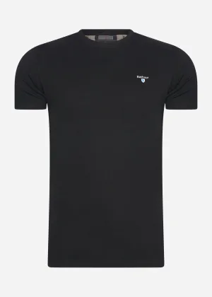 Tartan sports tee - black