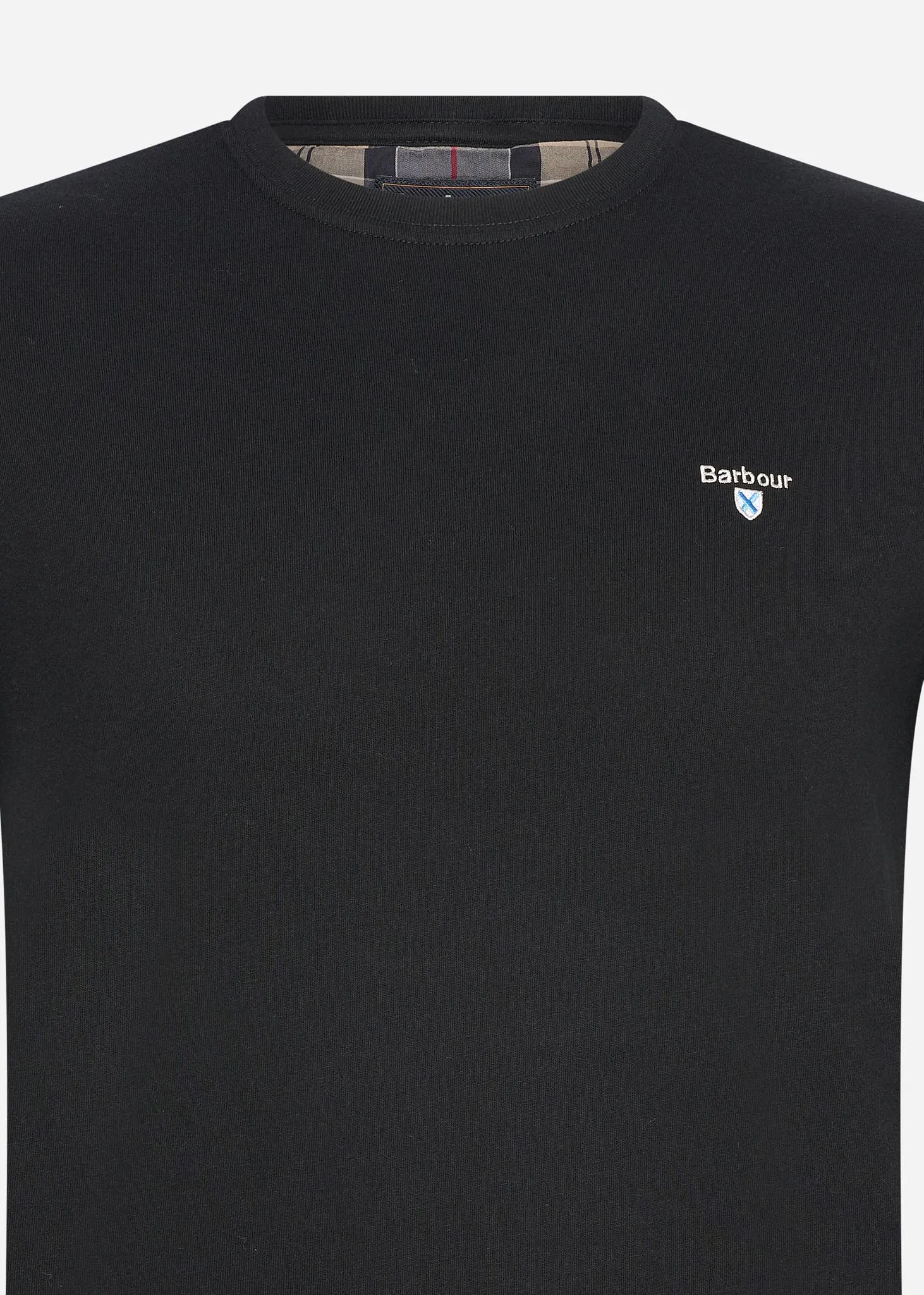 Tartan sports tee - black