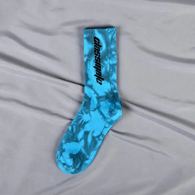 Tie Dye Letter Socks Cotton Colorful Skateboard Fashionable Socks