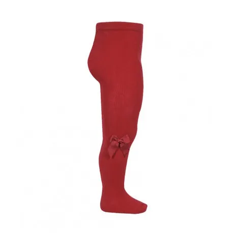 TIGHTS WITH SIDE GROSSGRAIN BOW RED