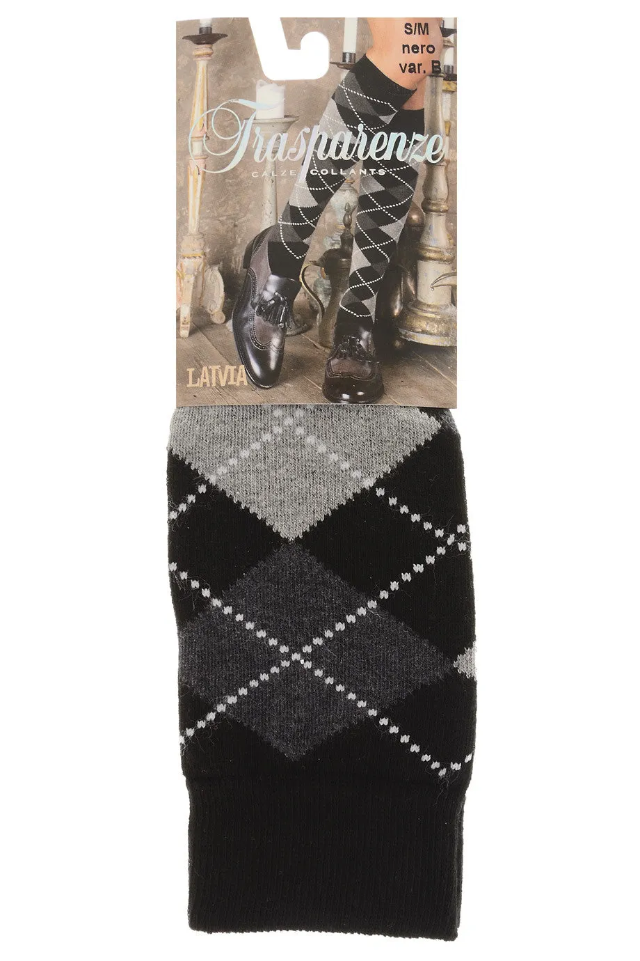 TRASPARENZE LATVIA Rhombus Black Socks