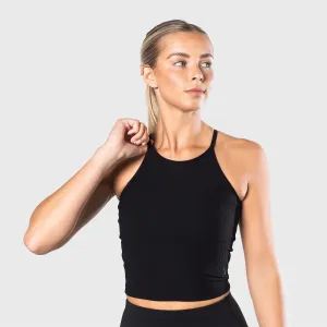 TWL - WOMEN'S CIRCUIT RIBBED CROP - BLACK/SILVER REFLECTIVE