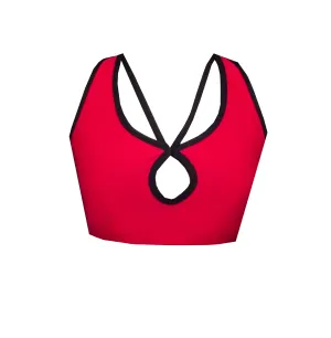 Vamp Cherry Red Crop Top BK73