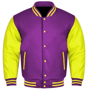 Varsity Jacket - Purple Yellow