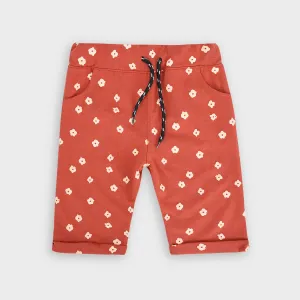 Venetian Red color printed Shorts For Kids