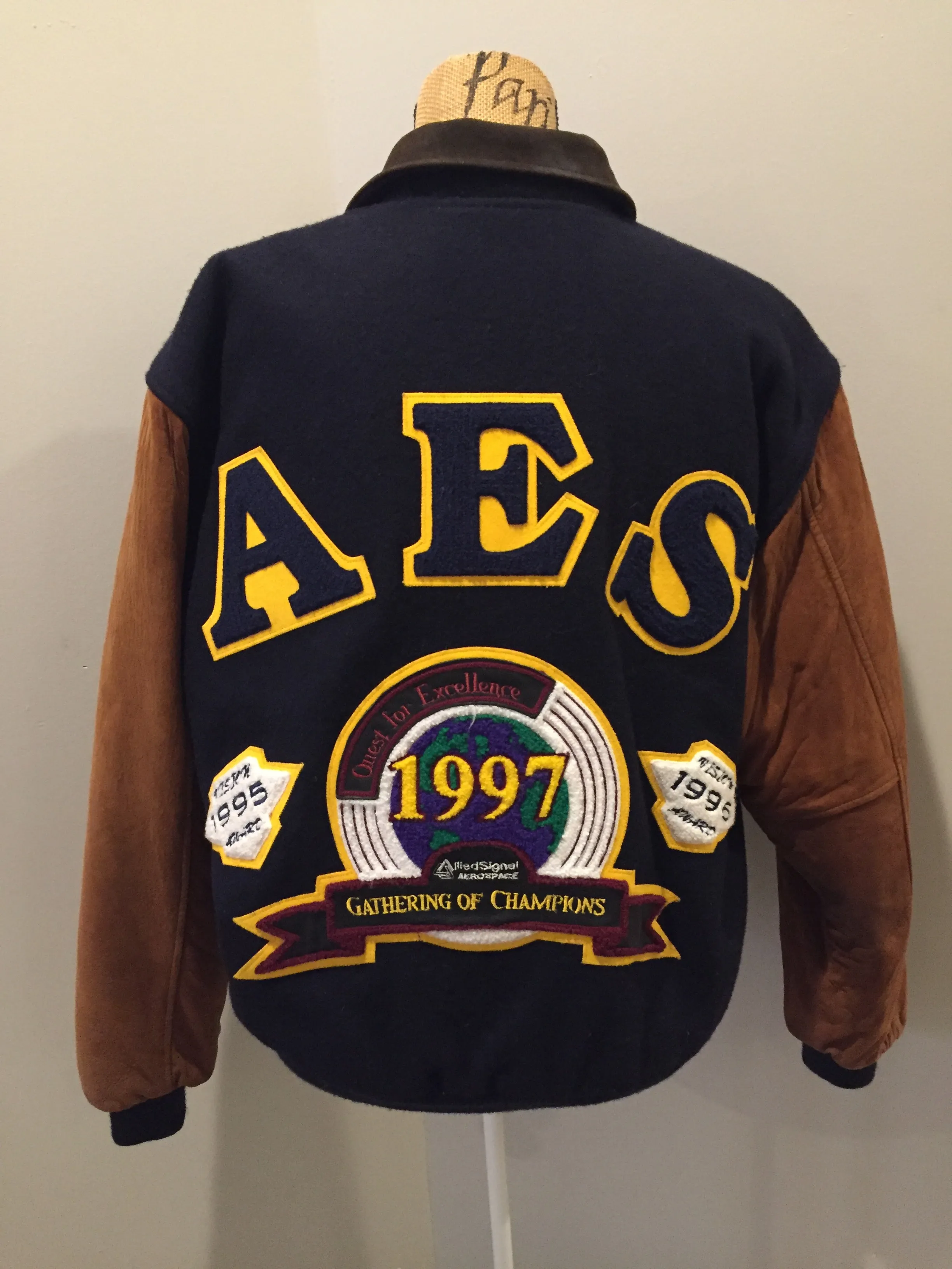 Vintage AES Brown and Blue Varsity Jacket, SOLD