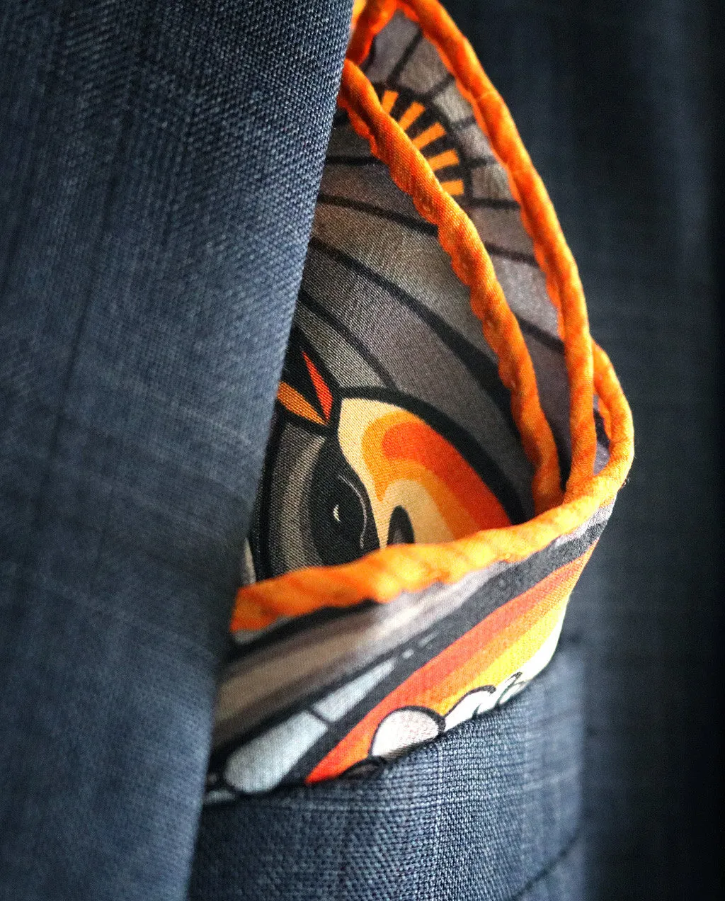 We are on a journey – Silk Pocket Square Silver