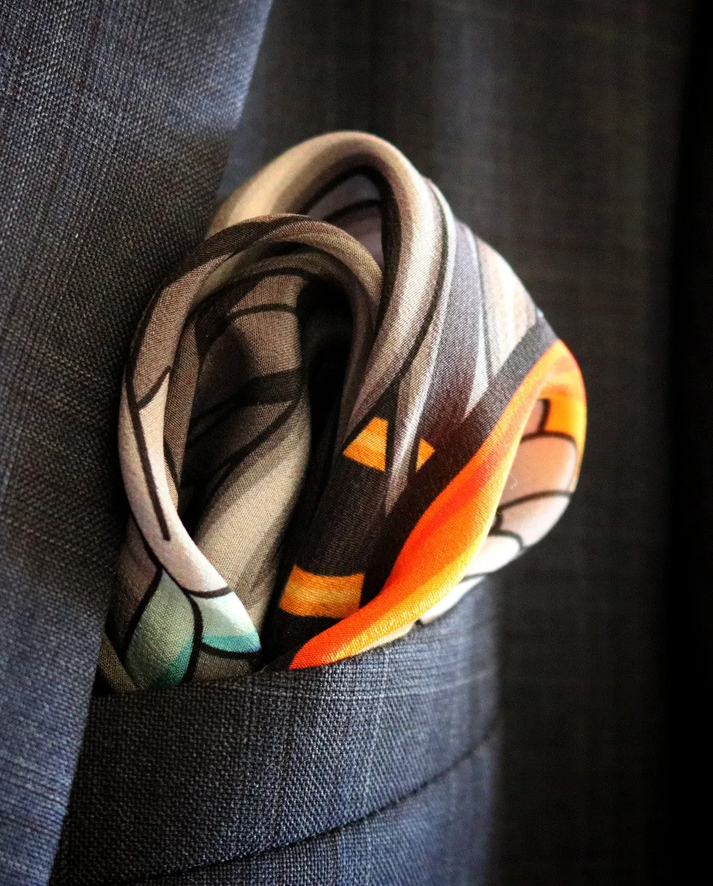 We are on a journey – Silk Pocket Square Silver