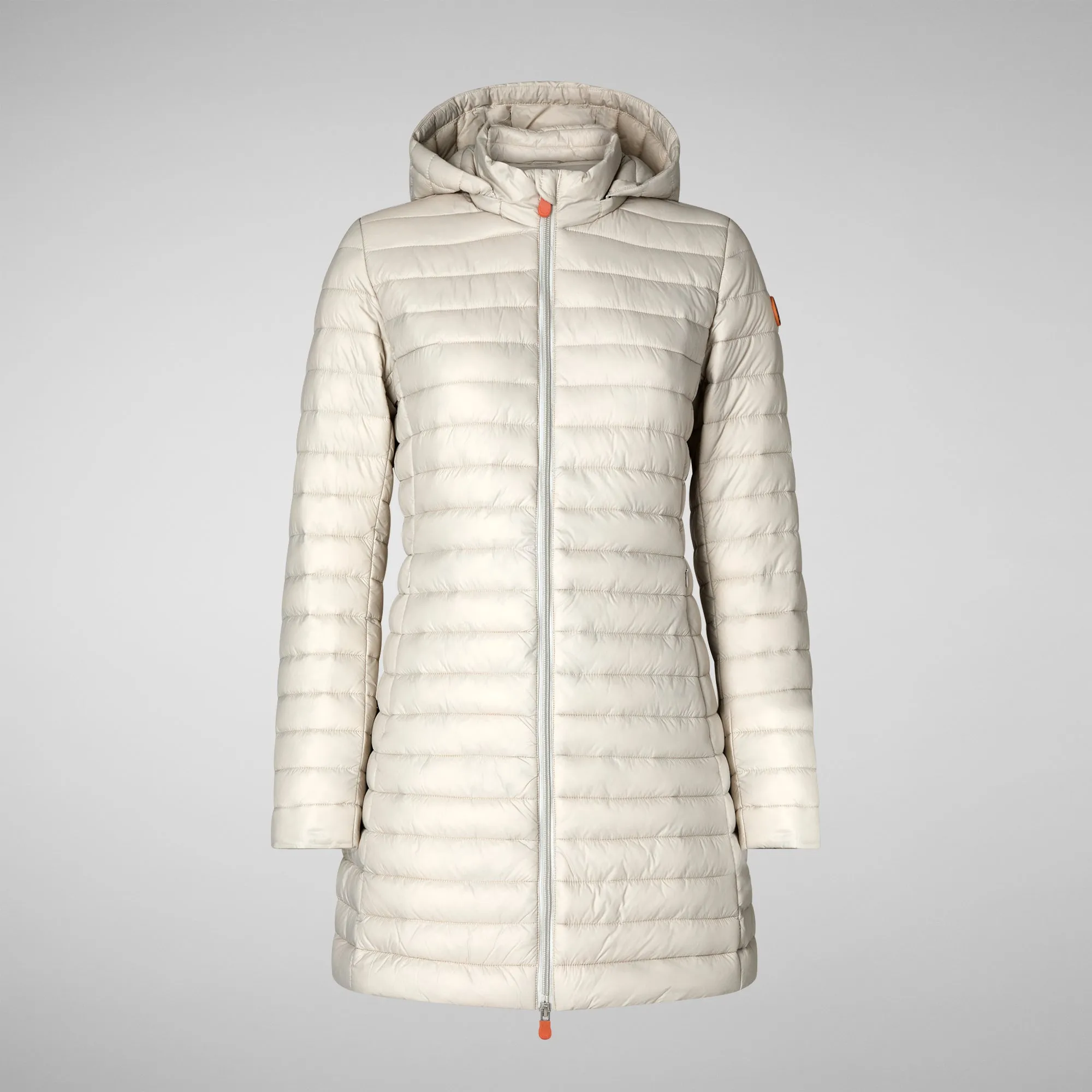 Woman's animal free puffer jacket Bryanna in rainy beige