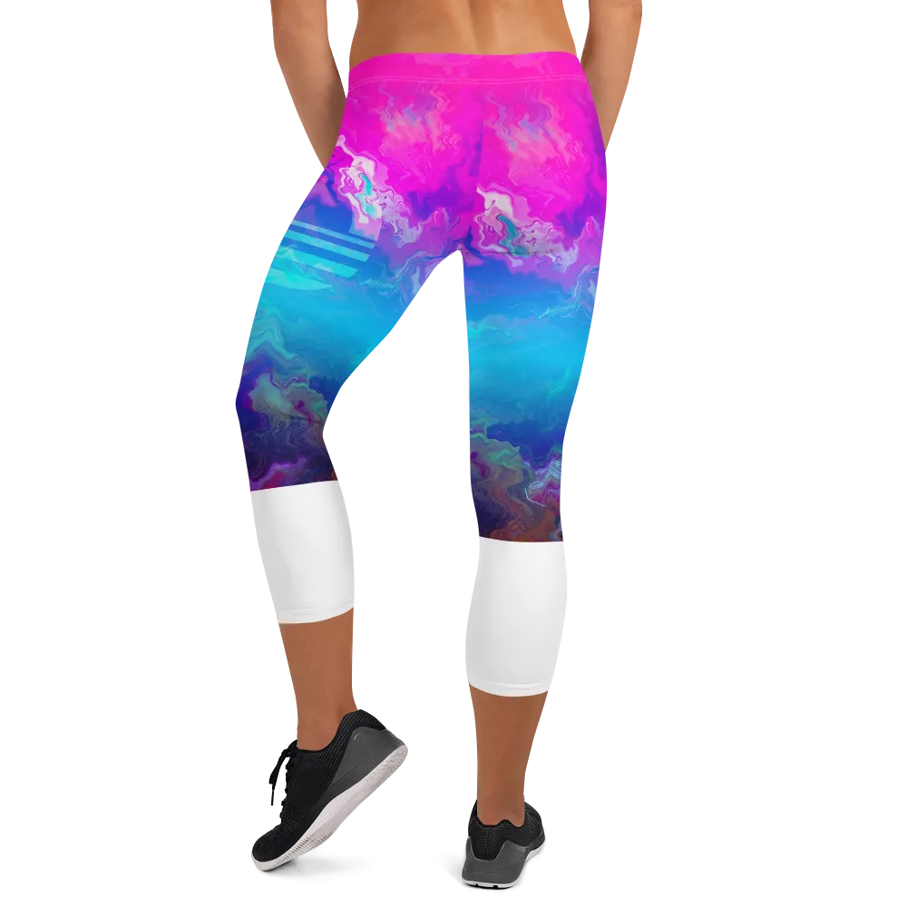 Women's Capri Tights - Mountain Dream