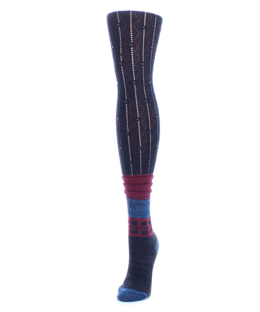 Women's Designernate Cotton Blend Multi-Pattern Sweater Tights