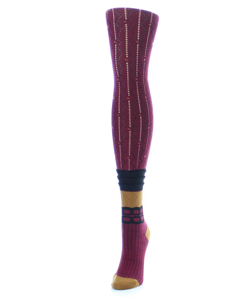 Women's Designernate Cotton Blend Multi-Pattern Sweater Tights