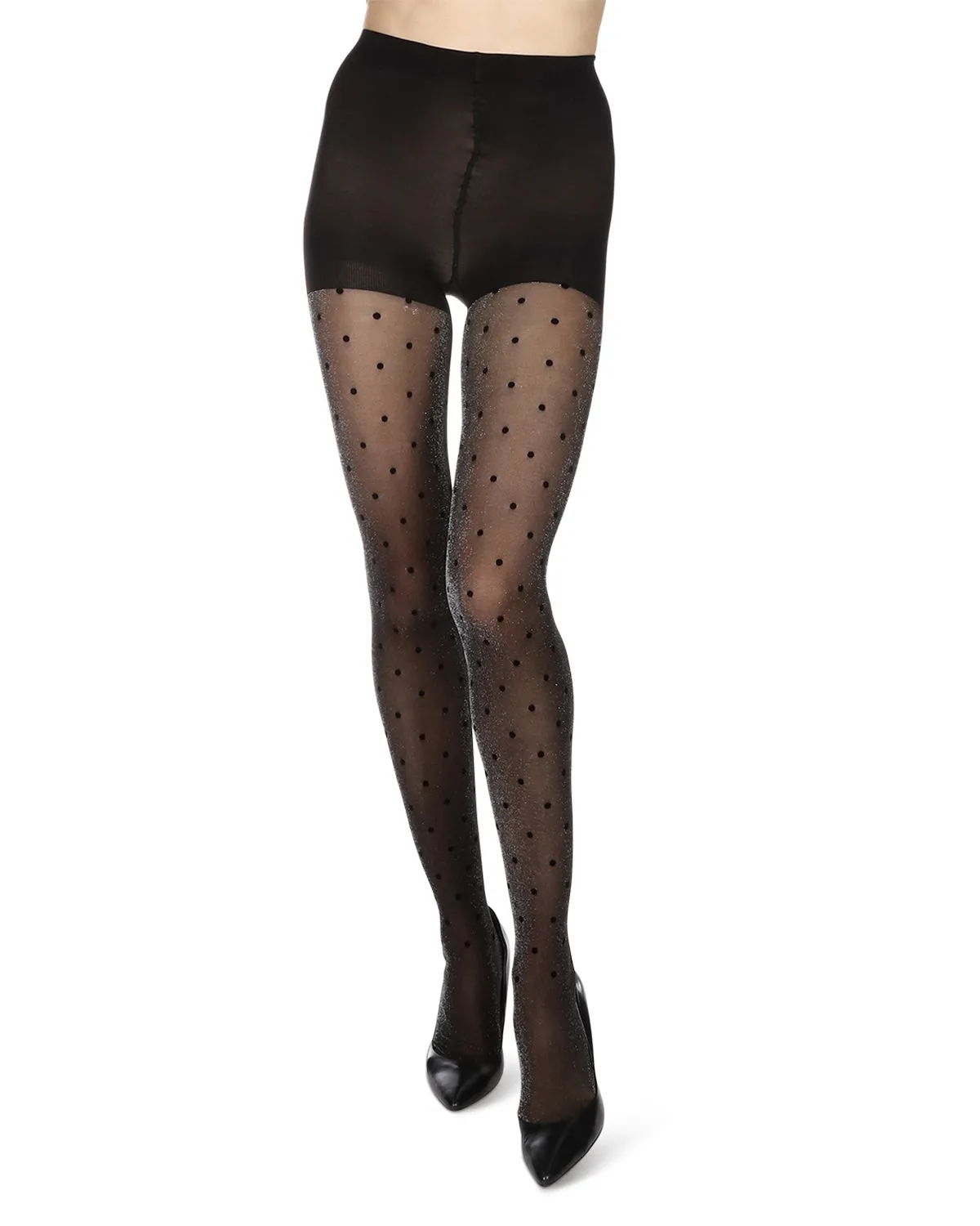 Women's Flocked Polka Dot Sheer Shaping Tights