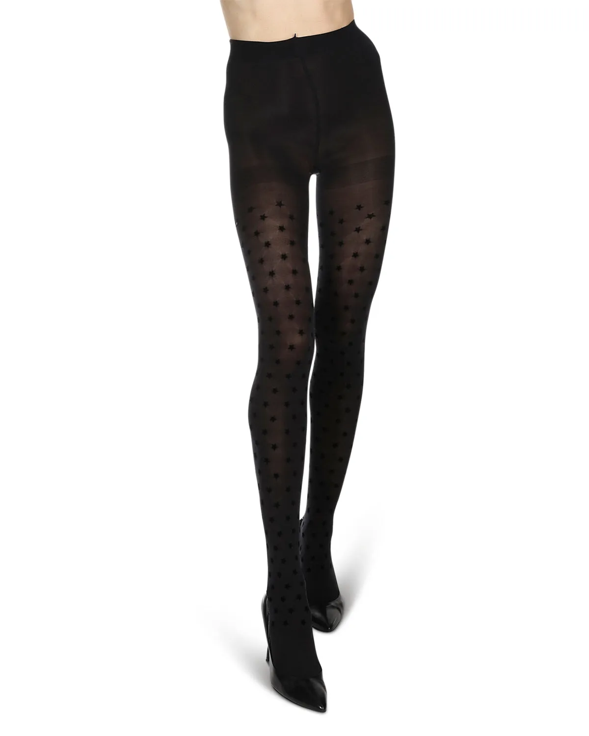 Women's Flocked Stars Opaque Tights