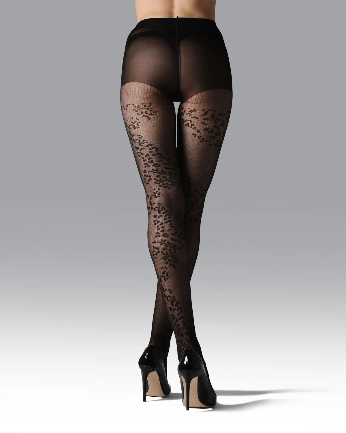 Women's Leopard Mix Sheer Nylon Tights