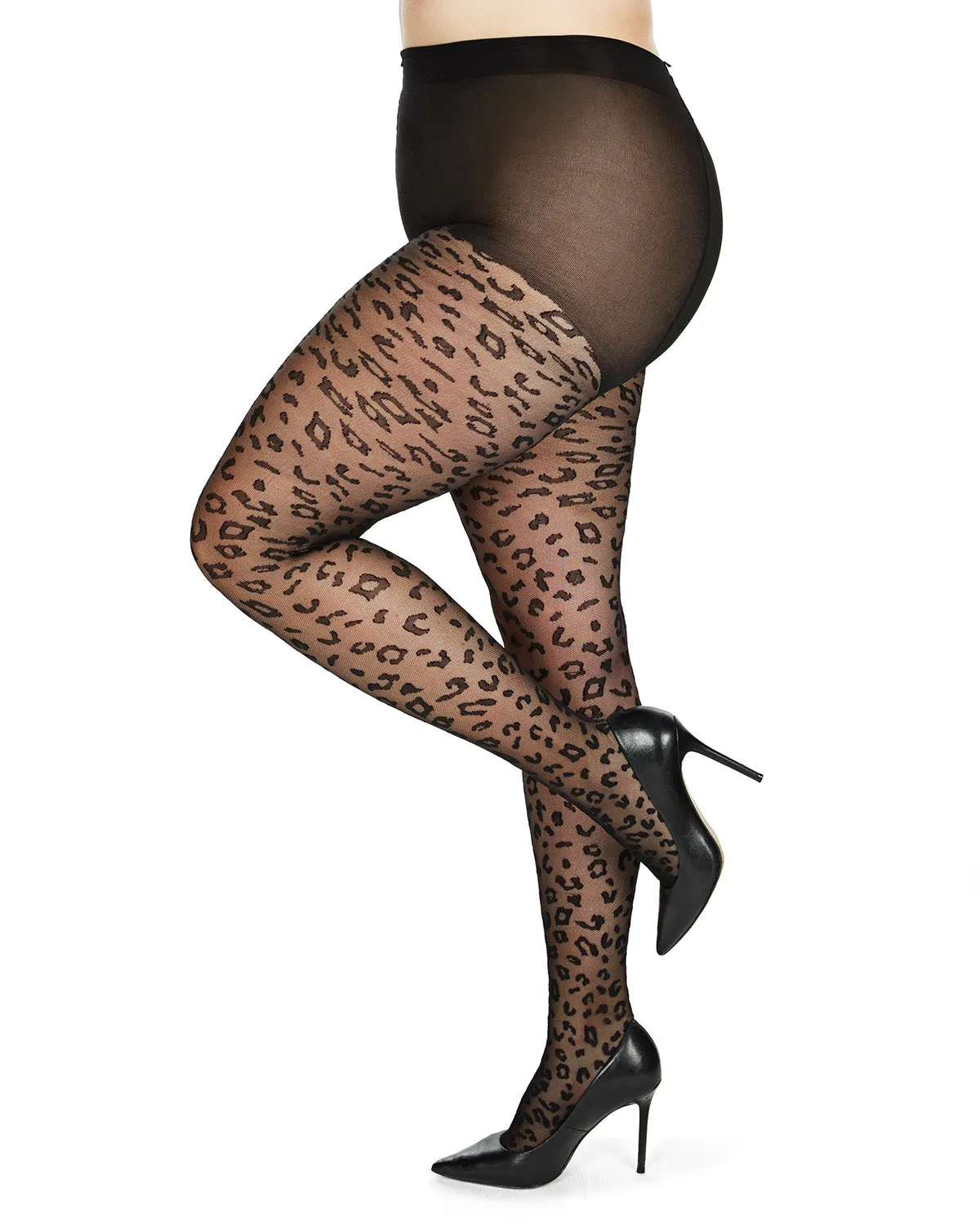 Women's Leopard Print Sheer Nylon Tights