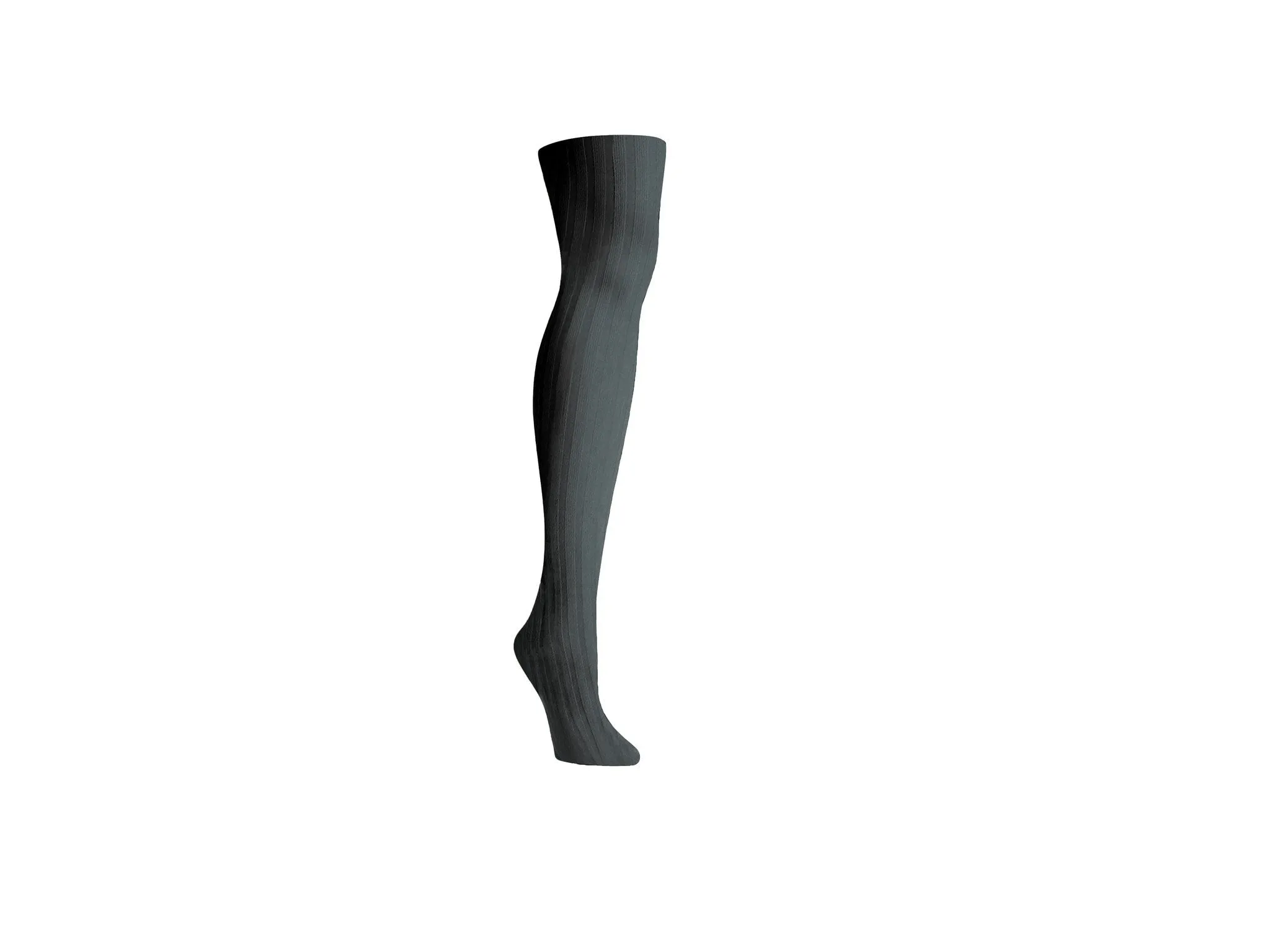 Women's Priority Rib Grey Opaque Tights