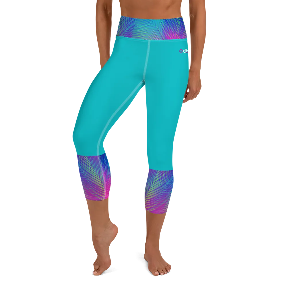 Women's Yoga Capri Tights - Palms