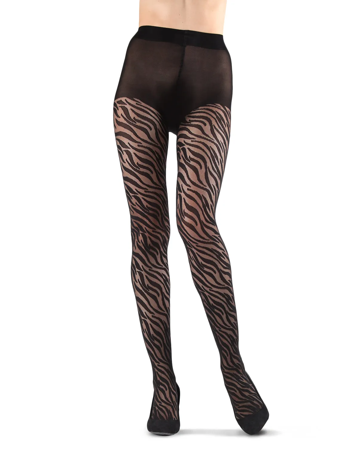 Women's Zebra Stripe Sheer Nylon Tights