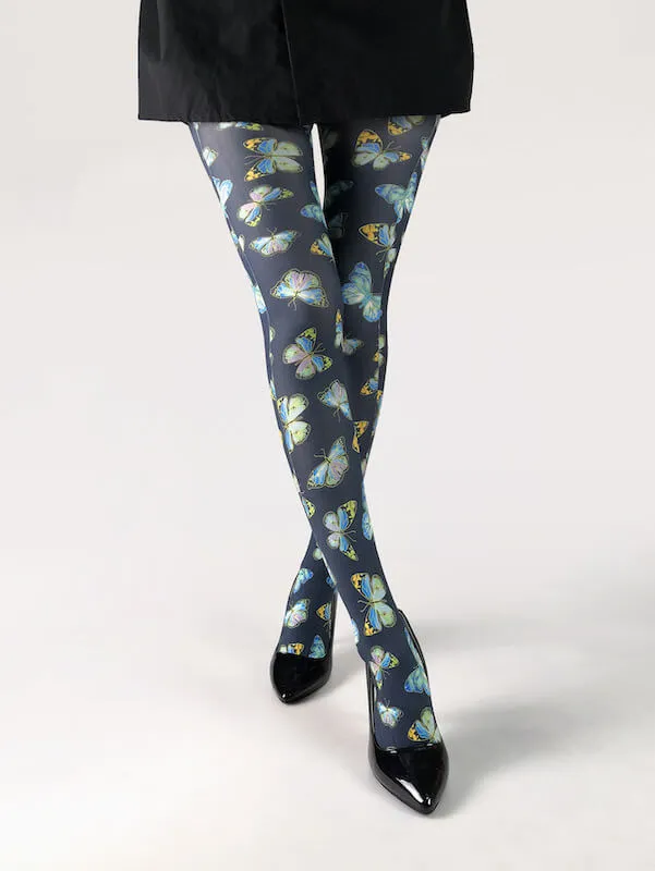 Y2k subculture butterfly print tights