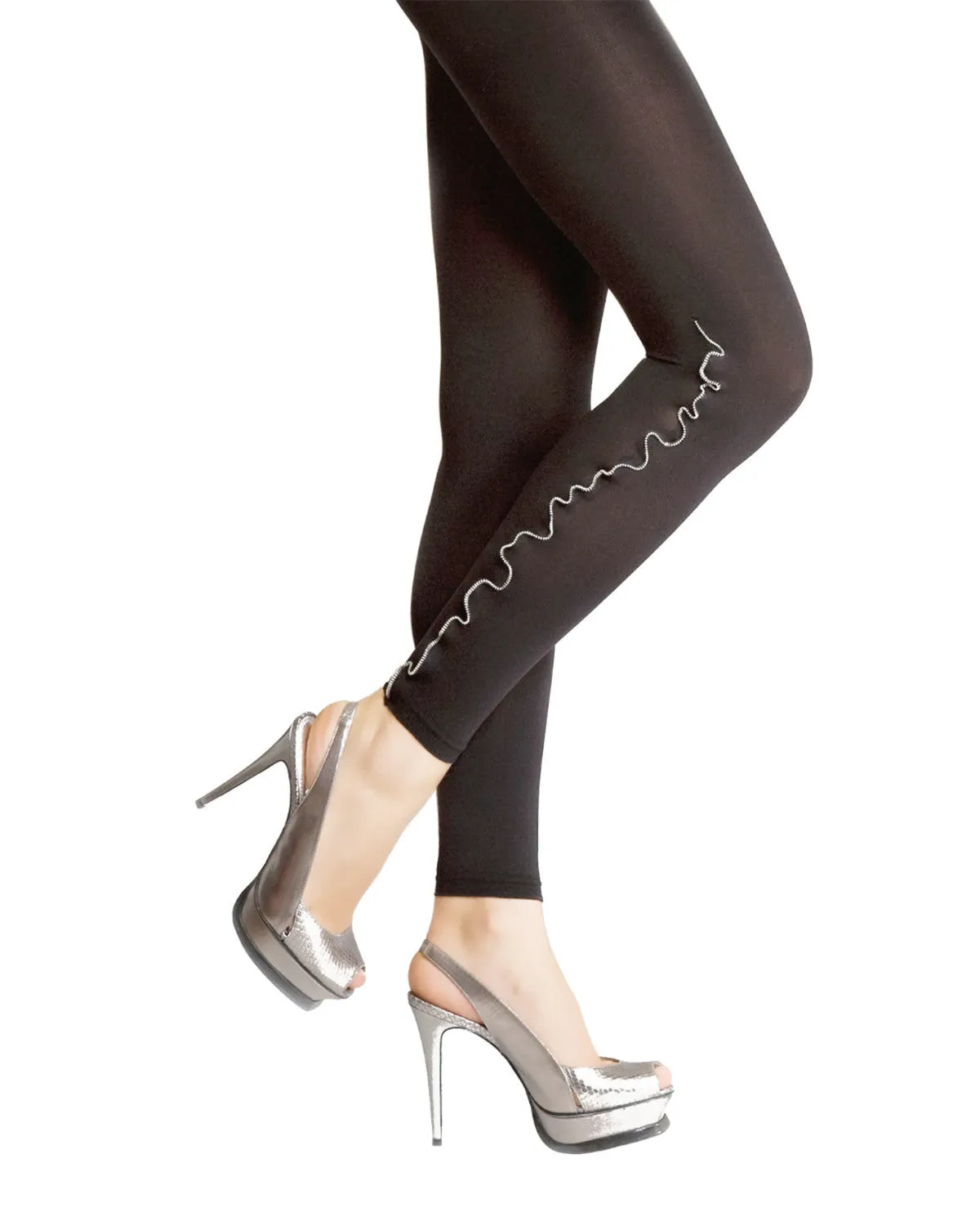 Zip Line Opaque Footless Tights